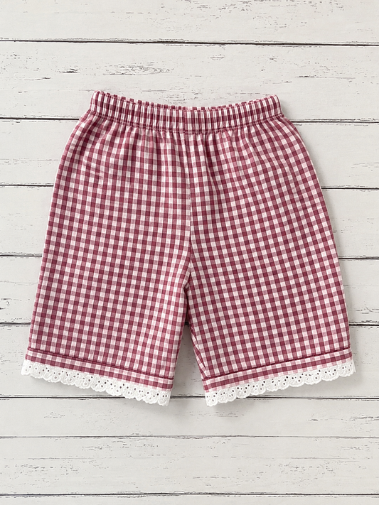 Pink check shorts