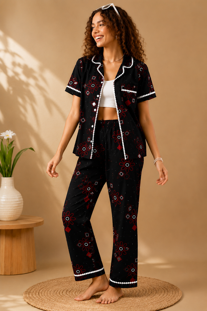 Black Blocks Pj Set (Women)