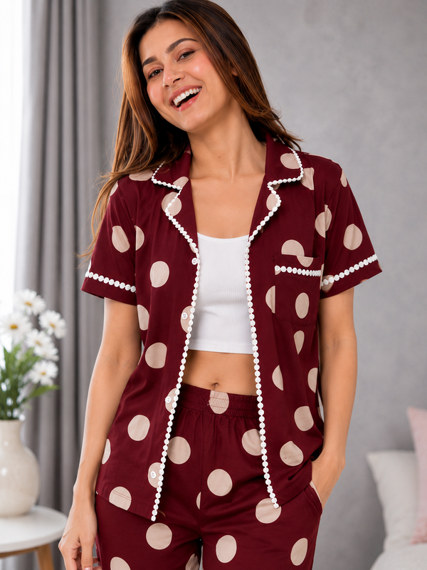Rust Polka Pj Set (Women)