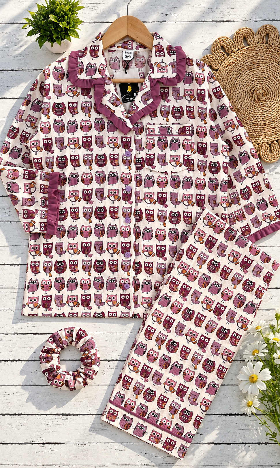 Mouve Owl pure cotton Pj Set (Women)