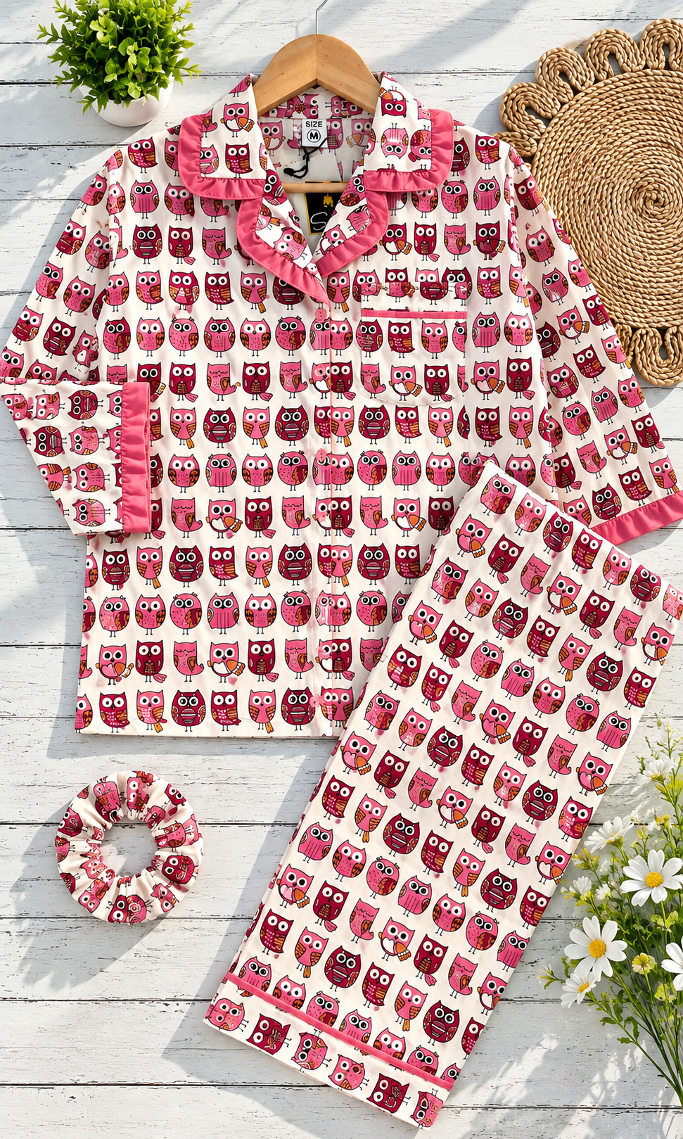 Pink Owl pure cotton Pj Set (Women)