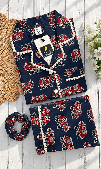 Blue Elephant pure cotton Pj Set (Women)