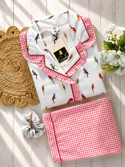 Pretty Parrots with Frill PJ set (Women)