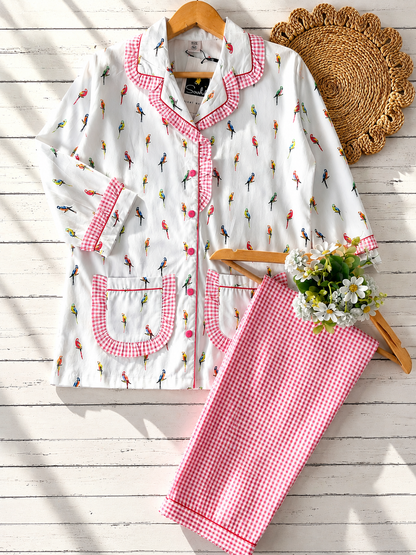 Pretty Parrots with Frill PJ set (Women)