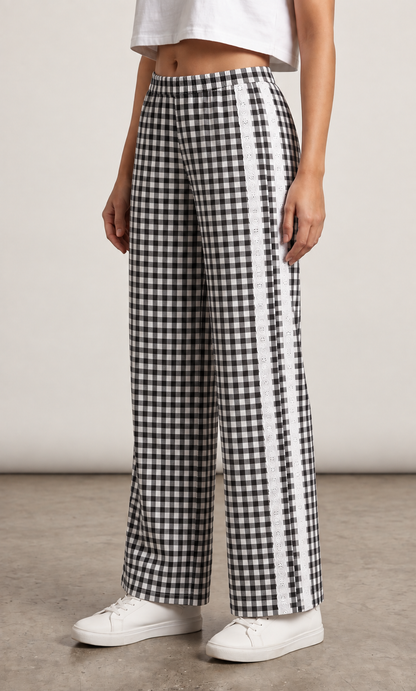 Black  Check Lower with Lace (Women)