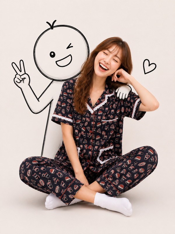 Food Print Pj Set (Women)