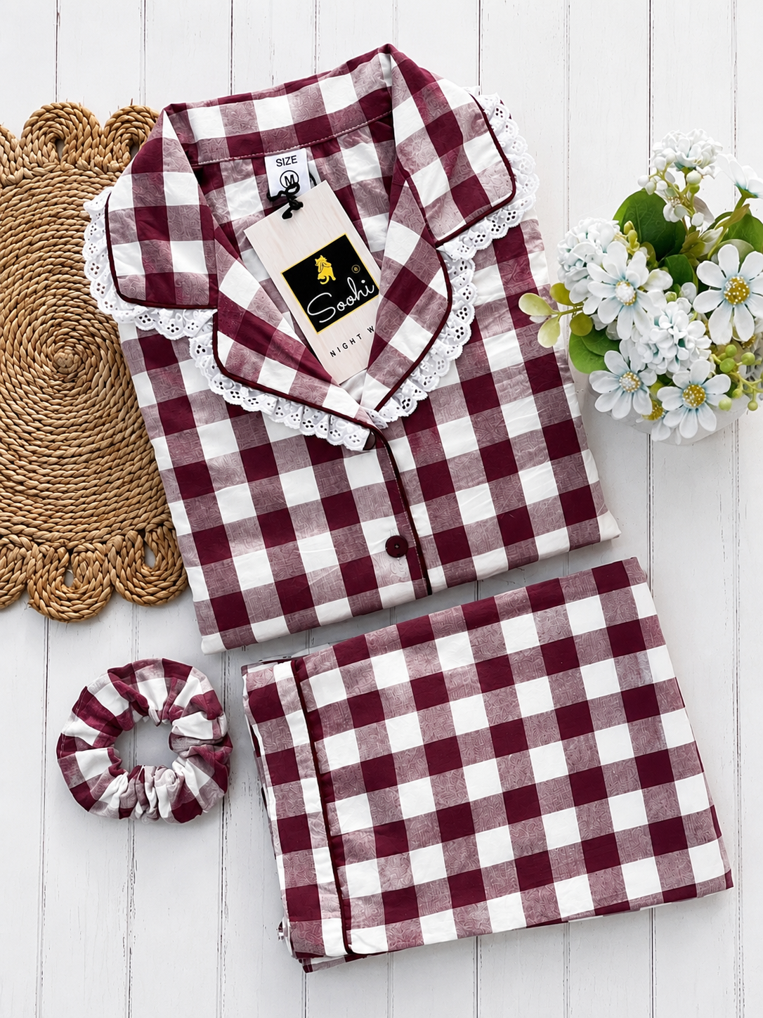 Wine Check PJ Set (Women)