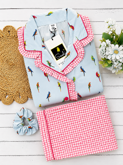 Pretty Parrots with Frill PJ set (Women)