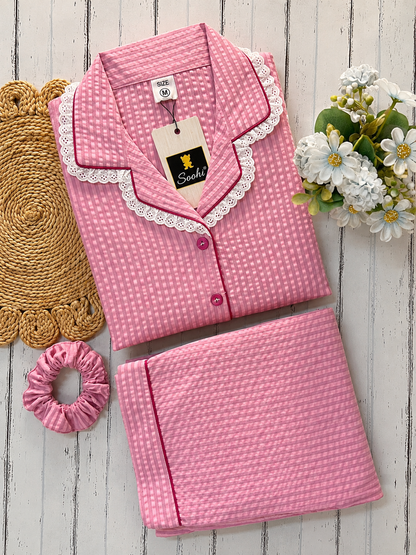 Pink Soft Stripe PJ Set (Women)
