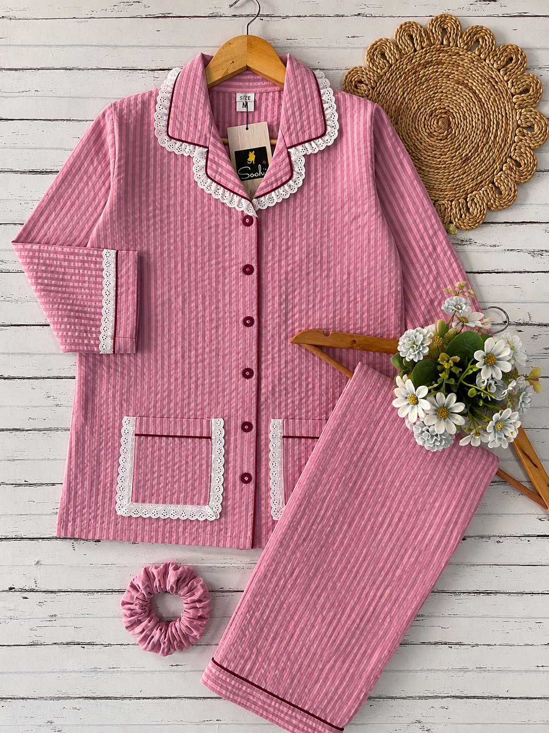 Pink Soft Stripe PJ Set (Women)