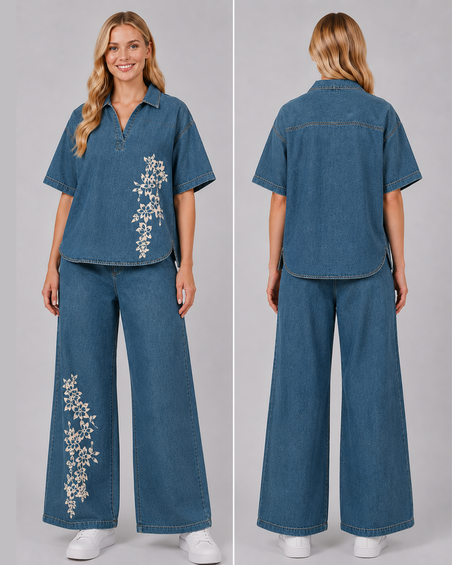 Indigo Bloom Co-ord Set for women