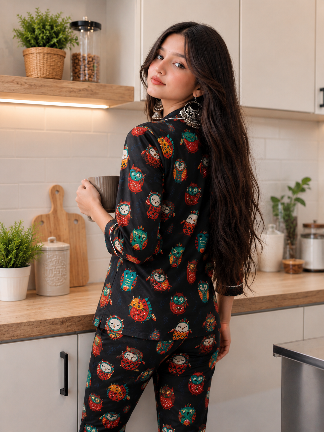 Black Owl Pj Set (Women)