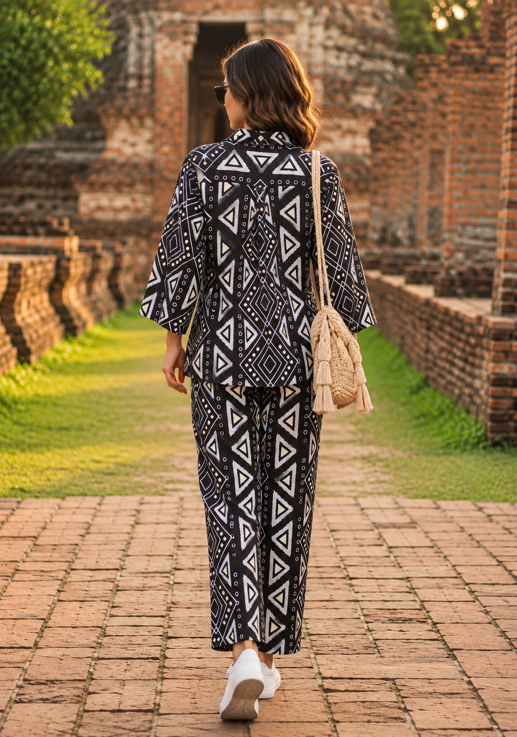 Black Tribal Co-ord Set (Women)