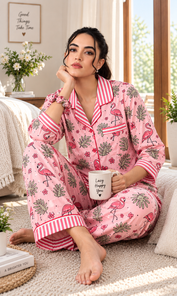 Peach Flamingo Pj Set (Women)