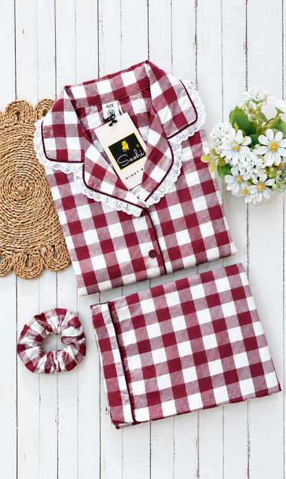 Wine Check Pj Set