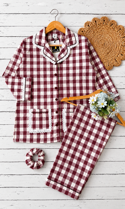 Wine Check Pj Set