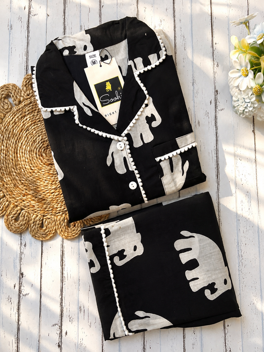 Black Elephant pure cotton Pj Set (Women)