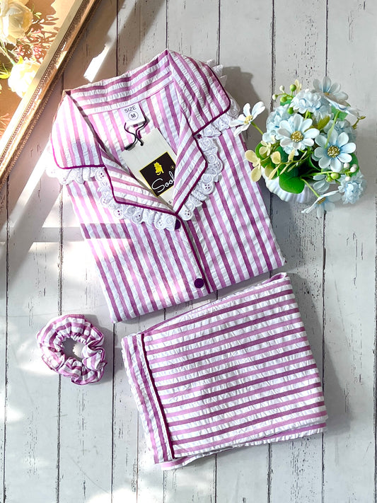 Purple Stripes Pj Set (Women)