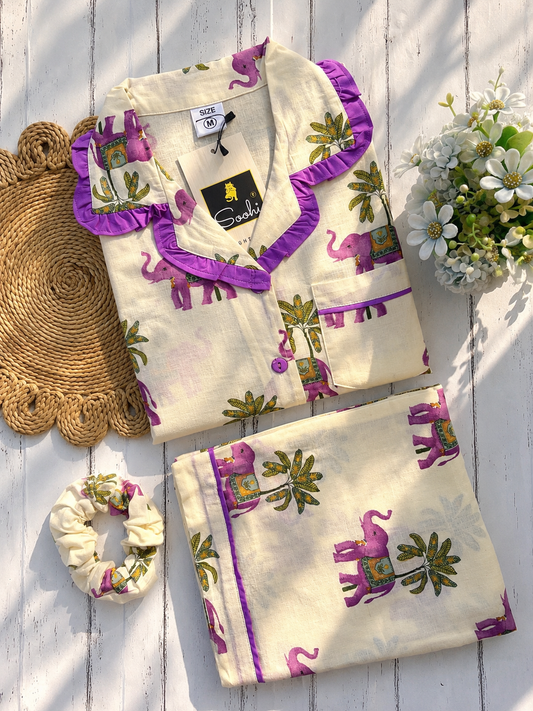 Royal Elephant pure cotton Pj Set (Women)