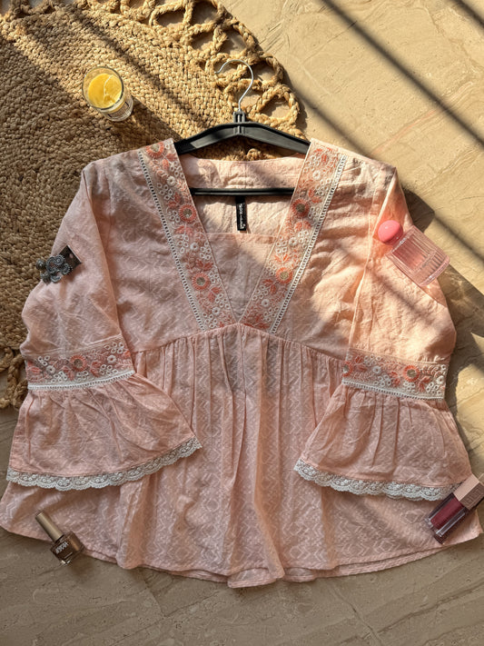 Blush Breeze Flared Kurti (Women)