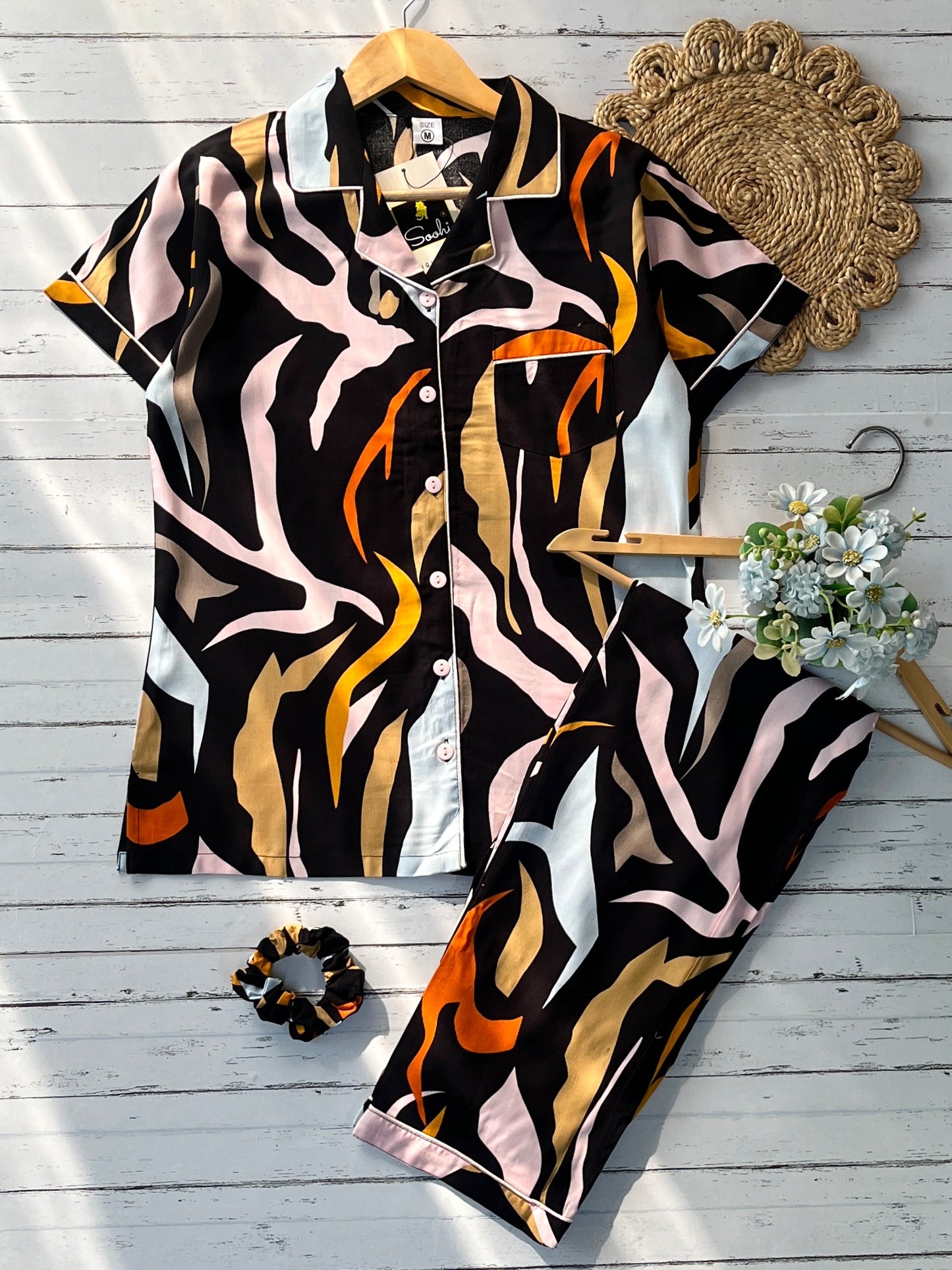 Black Leopard Pj Set (Women)