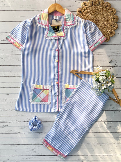Blue Stripe Pj Set (Women)