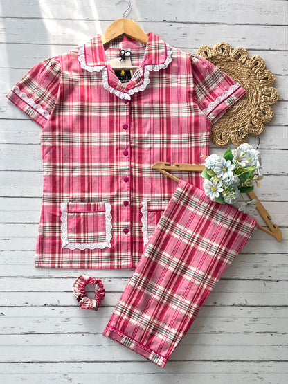 Multi Checks Pj Set (Women)