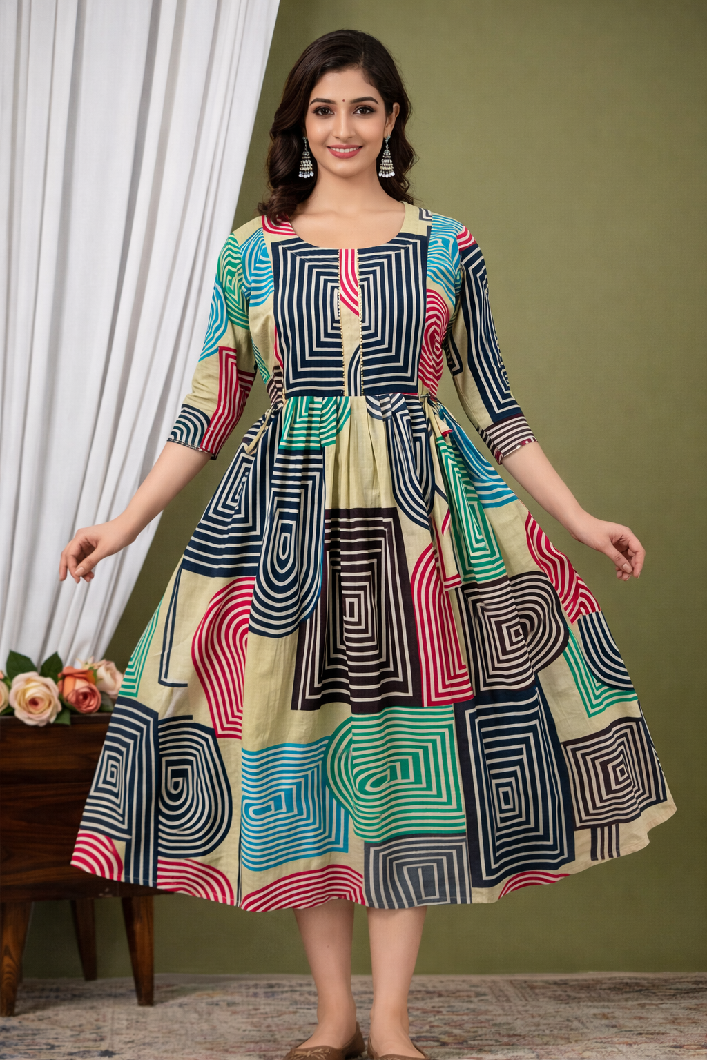 Abstract Maternity Dress (Women)