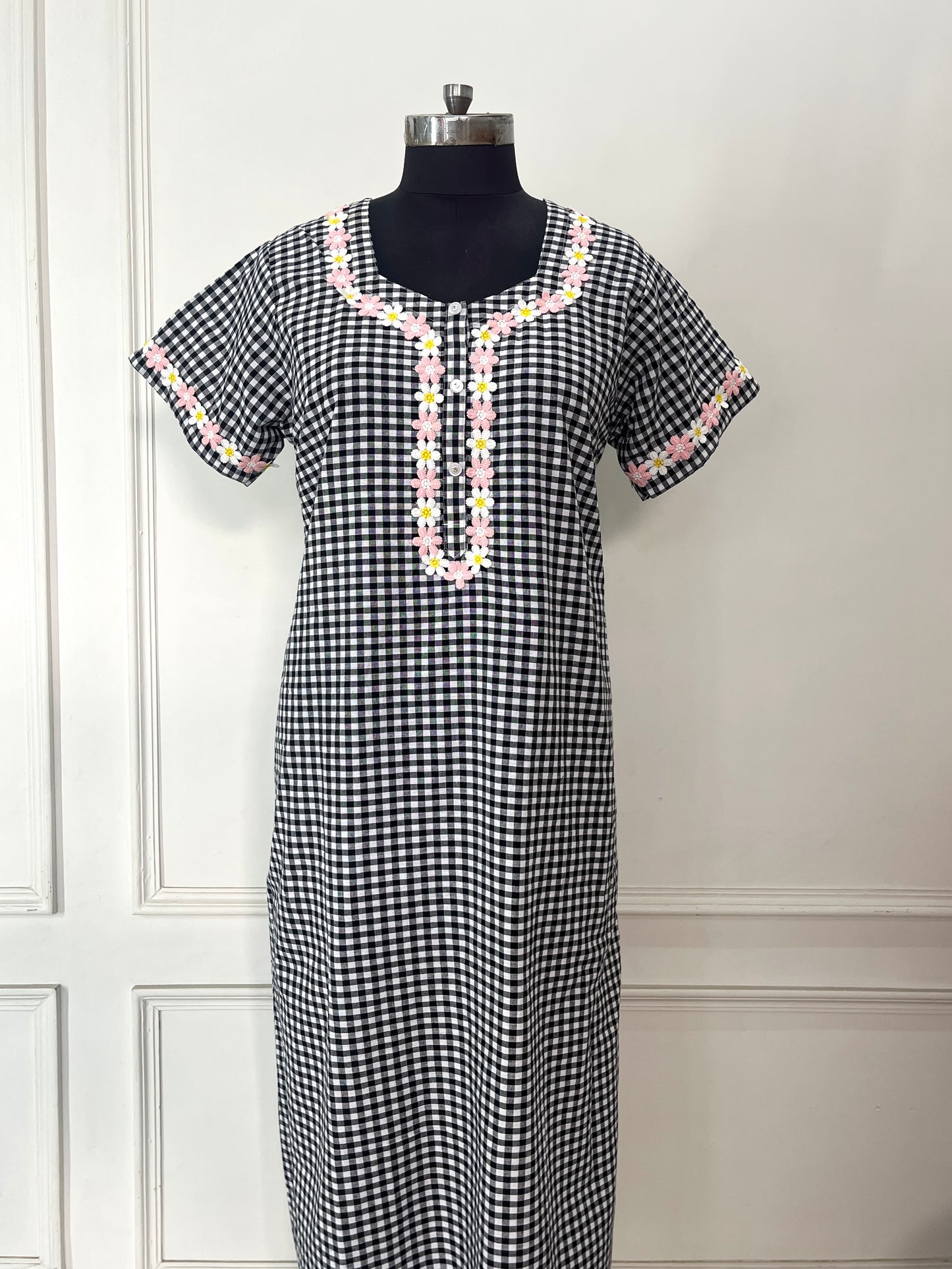 Black Check Nighty (Women)