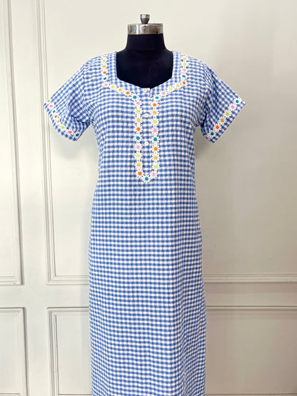 Blue Check Nighty (Women)