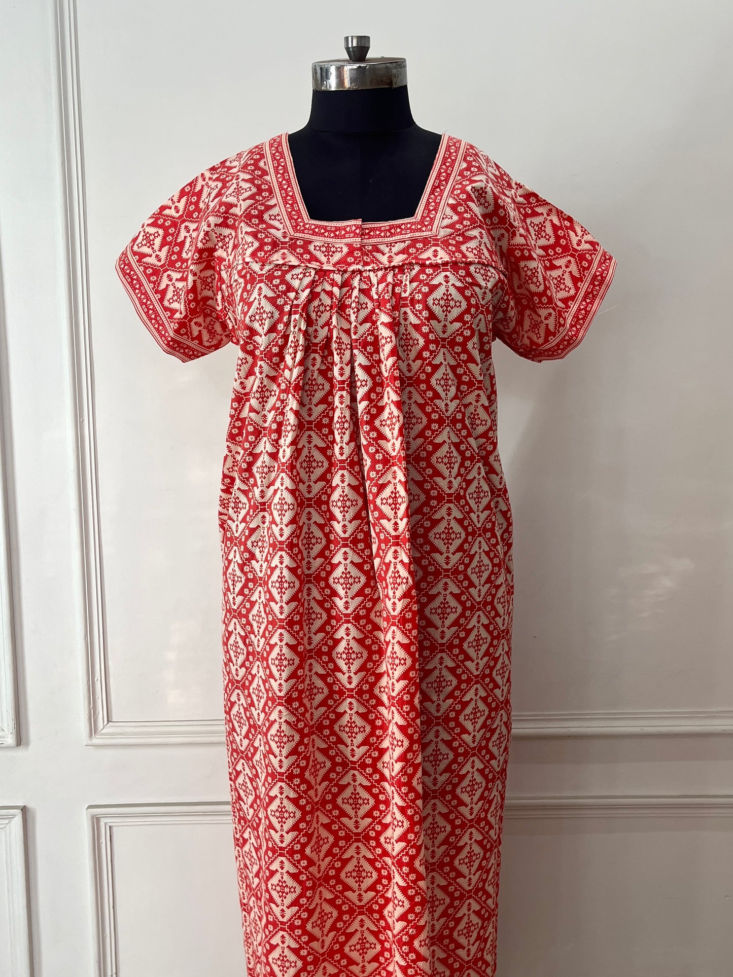 Red Cotton Nighty (Women)