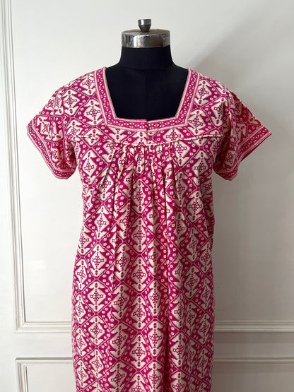 Pink Cotton Nighty (Women)