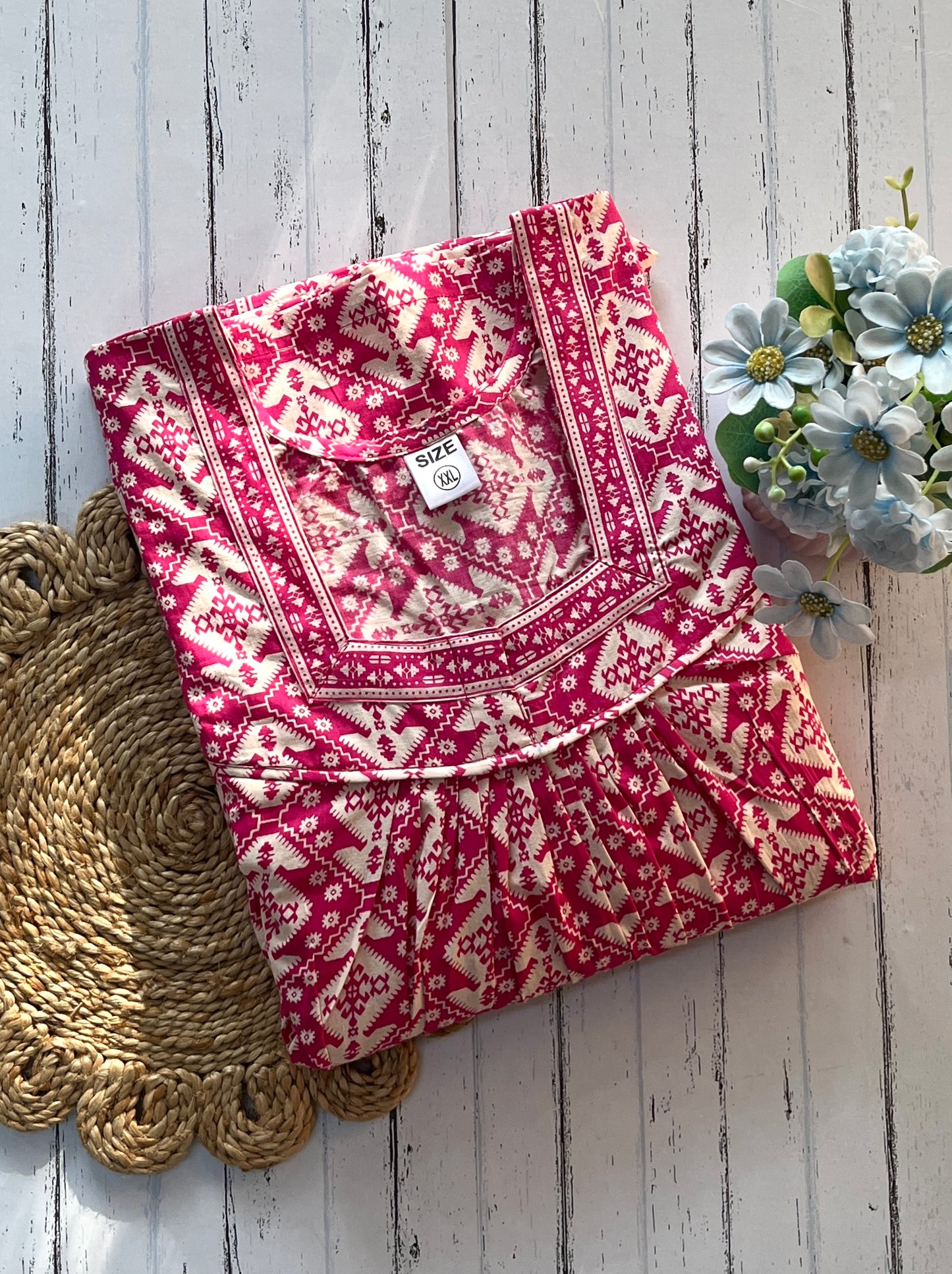 Pink Cotton Nighty (Women)