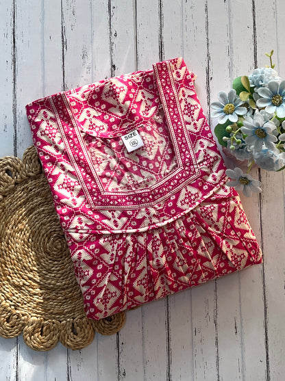 Pink Cotton Nighty (Women)