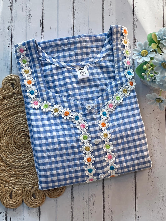 Blue Check Nighty (Women)