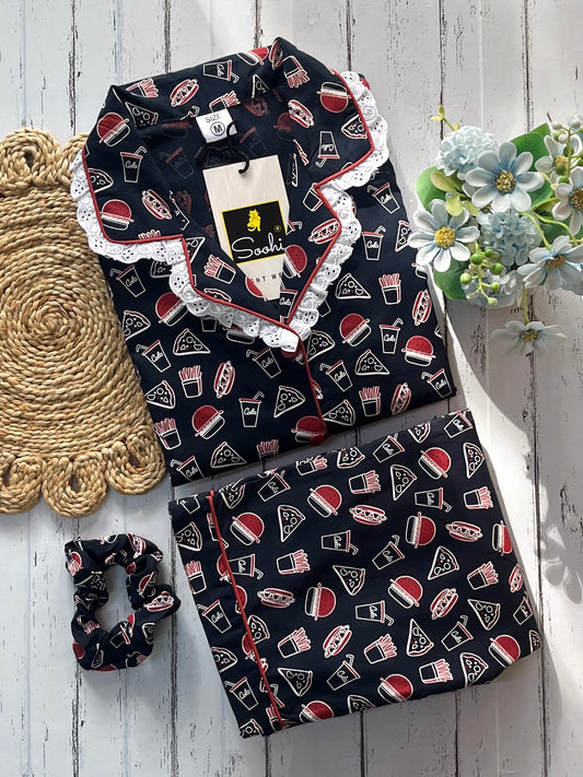 Food Print Pj Set (Women)