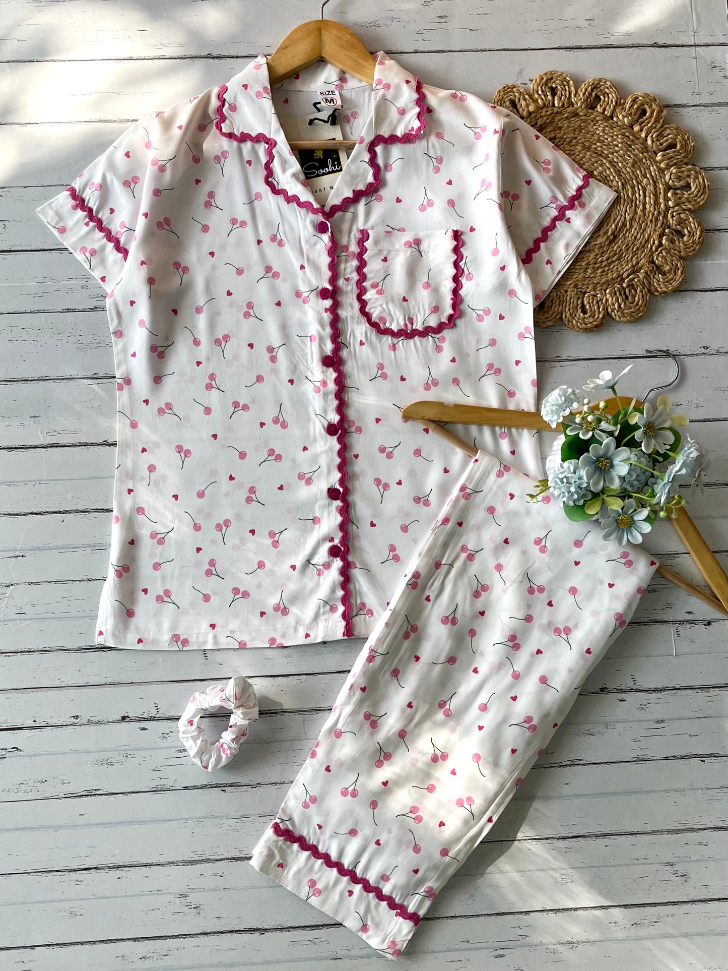 White Cherry Pj Set (Women)