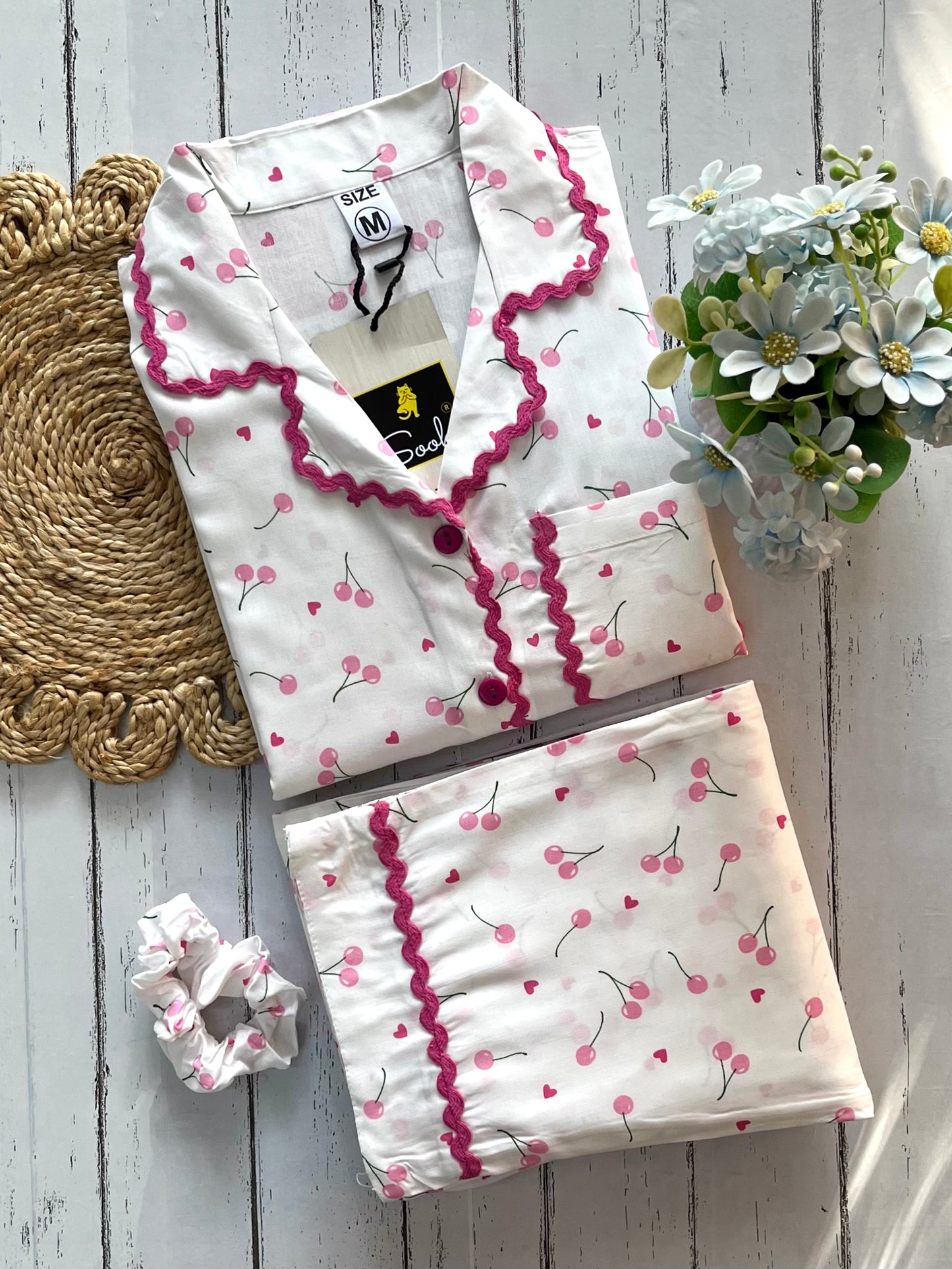 White Cherry Pj Set (Women)