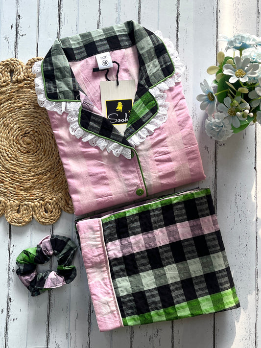 Black Pink Pj Set (Women)