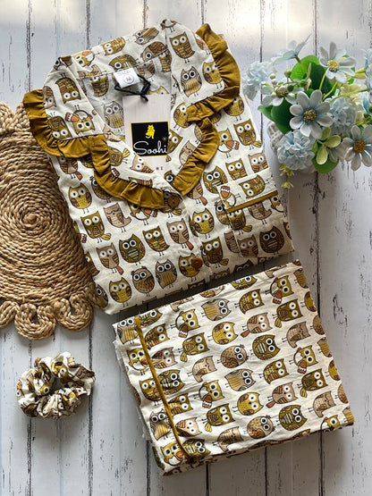 Golden Owl Pure Cotton  Pj Set (Women)