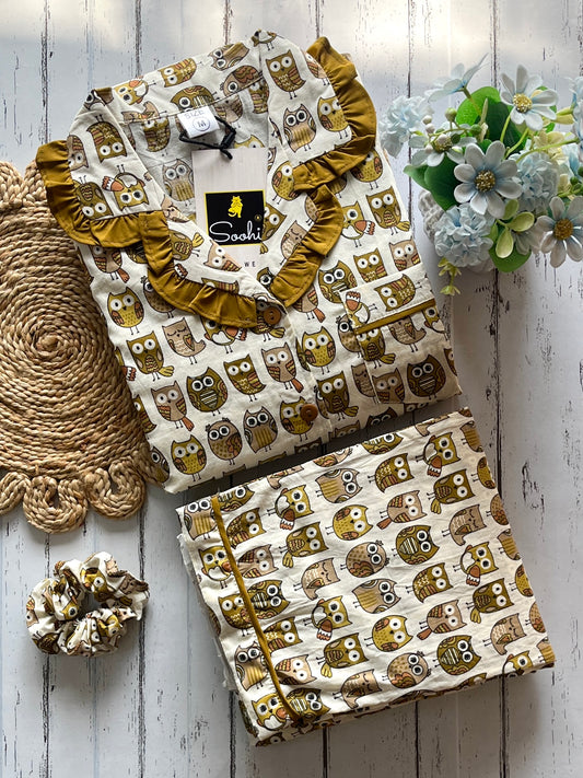 Golden Owl Pure Cotton  Pj Set (Women)