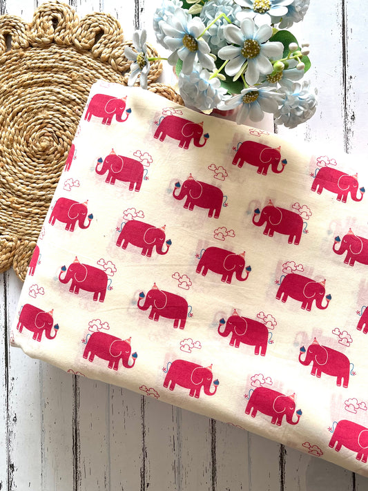 Candy Elephant Pure Cotton Fabric