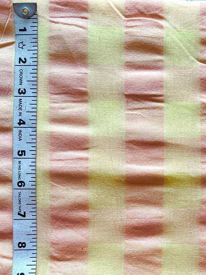 Self Check Pure Cotton Seersucker Fabric