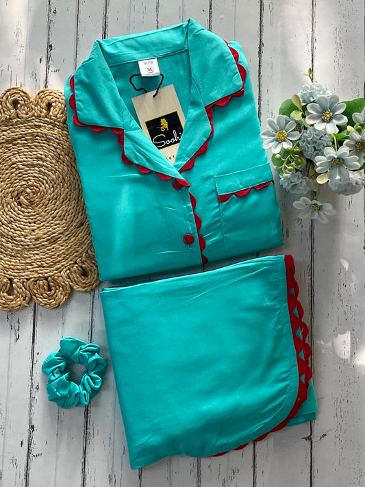 Green Scallop Pj Set (Women)