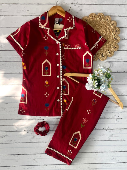 Red Tulips Pj Set (Women)