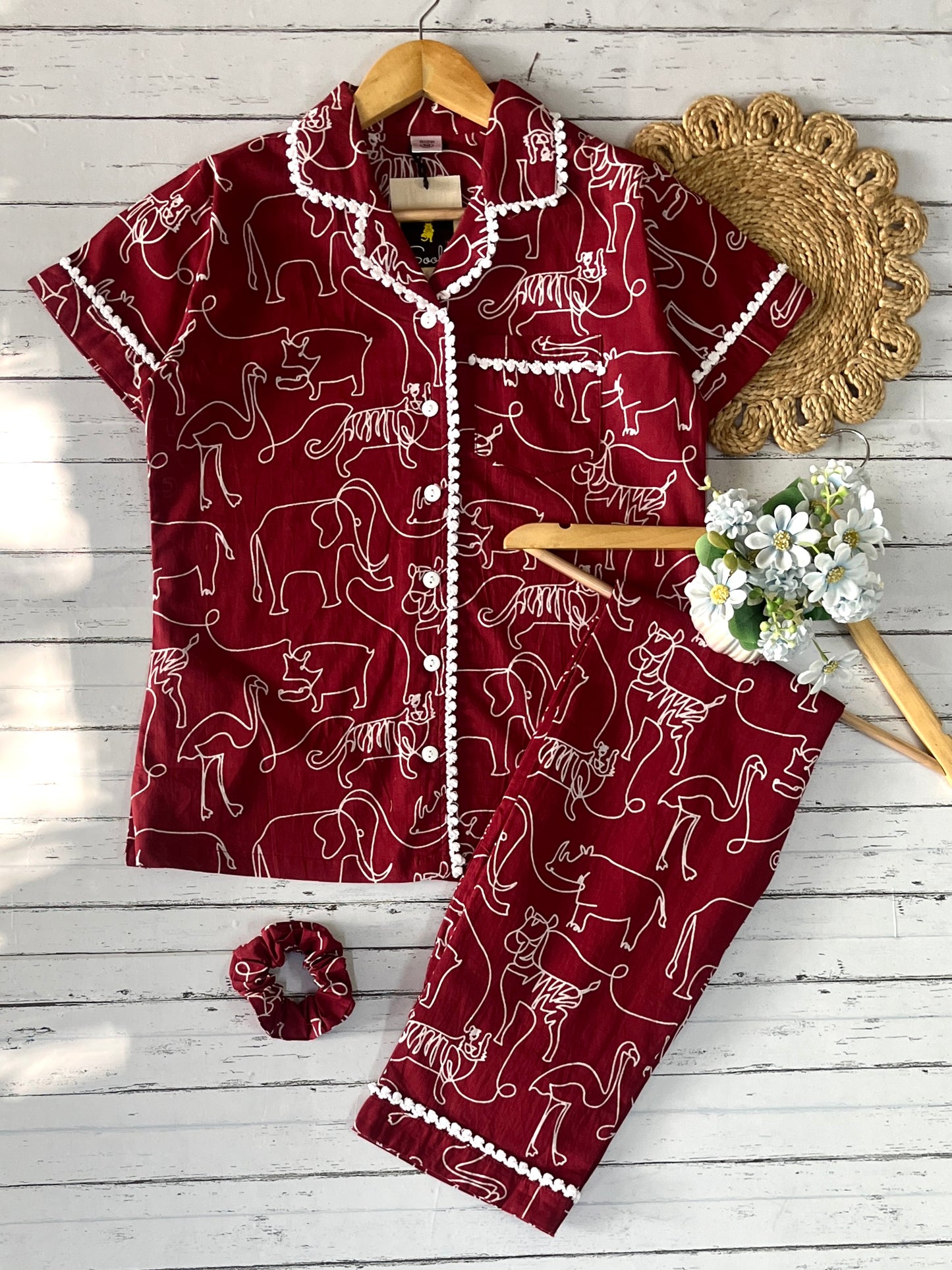 Maroon Zoo Pj Set (Women)