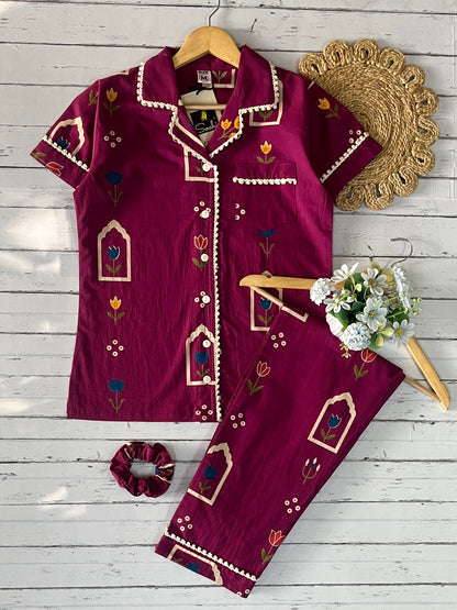 Purple Tulips Pj Set (Women)