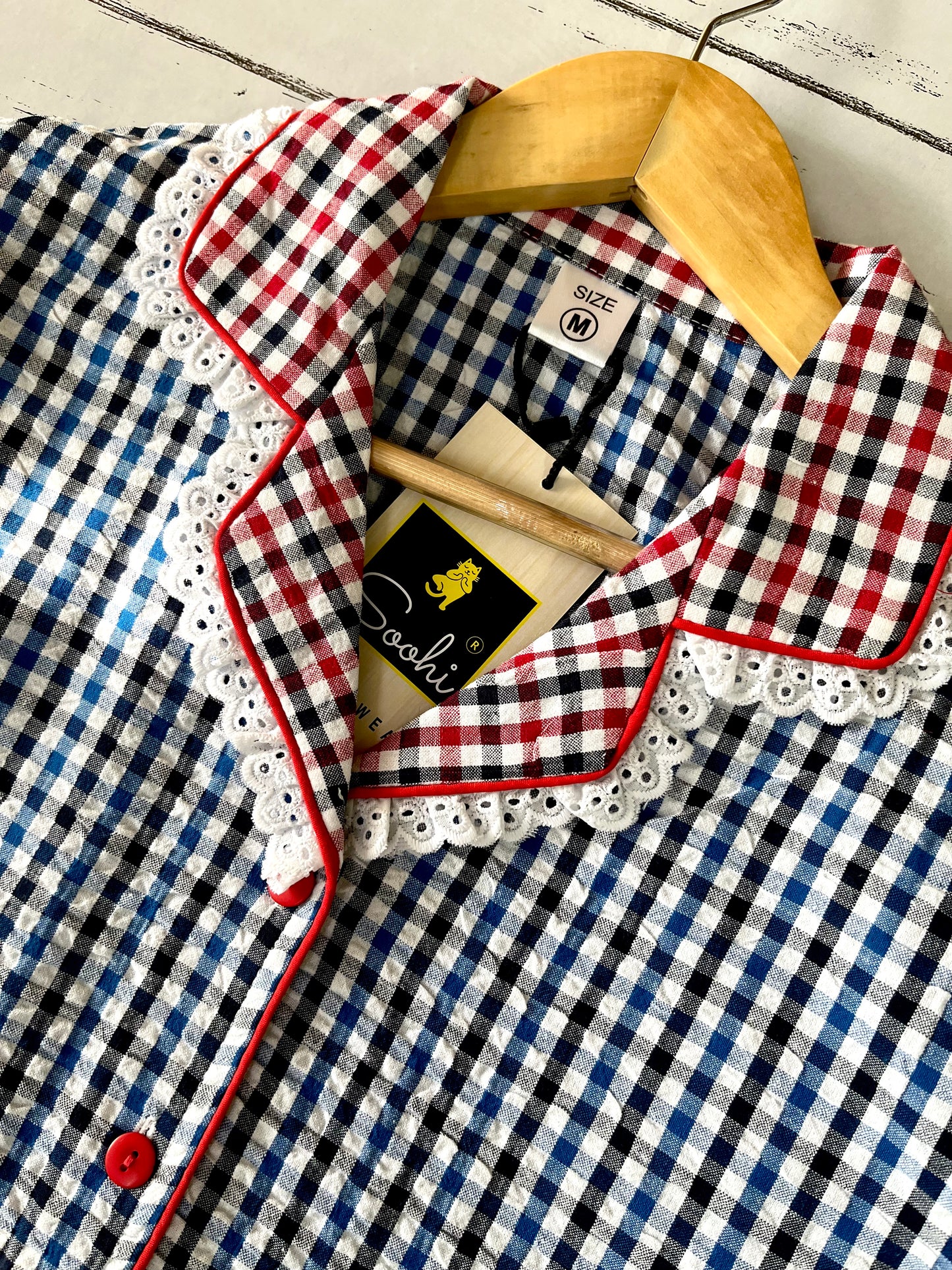 Blue & Red Checks Pj Set (Women)