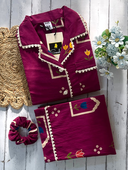 Purple Tulips Pj Set (Women)
