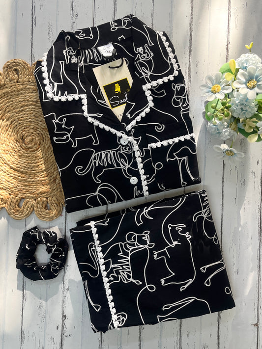 Black Zoo Pj Set (Women)